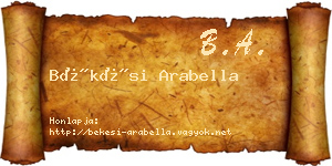 Békési Arabella névjegykártya